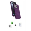 MARSİLYAN™- iPhone 16 Pro Kılıf İz Işık Koleksiyonu - Siyah Bilvis 0.18mm Plus Cam Ekran Koruyucu + Raze Metal Kamera Lens - BZ