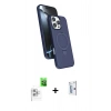 MARSİLYAN™- iPhone 16 Pro Kılıf İz Işık Koleksiyonu - Siyah Bilvis 0.18mm Plus Cam Ekran Koruyucu + Raze Metal Kamera Lens - BZ