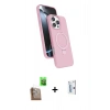 MARSİLYAN™- iPhone 16 Pro Kılıf İz Işık Koleksiyonu - Siyah Bilvis 0.18mm Plus Cam Ekran Koruyucu + Raze Metal Kamera Lens - CLTM