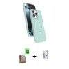 MARSİLYAN™- iPhone 16 Pro Kılıf İz Işık Koleksiyonu - Siyah Bilvis 0.18mm Plus Cam Ekran Koruyucu + Raze Metal Kamera Lens - CLTM