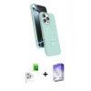 MARSİLYAN™- iPhone 16 Pro Kılıf İz Işık Koleksiyonu - Siyah Bilvis 5in1 3D Magic Cam Ekran Koruyucu + Raze Metal Kamera Lens - BZ