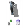 MARSİLYAN™- iPhone 16 Pro Kılıf İz Işık Koleksiyonu - Siyah Bilvis 5in1 3D Magic Cam Ekran Koruyucu + Raze Metal Kamera Lens - SH