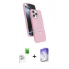 MARSİLYAN™- iPhone 16 Pro Kılıf İz Işık Koleksiyonu - Siyah Bilvis 5in1 3D Magic Cam Ekran Koruyucu + Raze Metal Kamera Lens - BZ