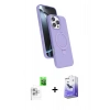 MARSİLYAN™- iPhone 16 Pro Kılıf İz Işık Koleksiyonu - Siyah Bilvis 5in1 5D Magic Hayalet Cam Ekran Koruyucu + Raze Metal Kamera Lens - BZ