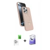 MARSİLYAN™- iPhone 16 Pro Kılıf İz Işık Koleksiyonu - Siyah Bilvis 5in1 5D Magic Hayalet Cam Ekran Koruyucu + Raze Metal Kamera Lens - BZ