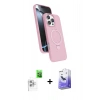 MARSİLYAN™- iPhone 16 Pro Kılıf İz Işık Koleksiyonu - Siyah Bilvis 5in1 5D Magic Hayalet Cam Ekran Koruyucu + Raze Metal Kamera Lens - BZ