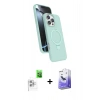 MARSİLYAN™- iPhone 16 Pro Kılıf İz Işık Koleksiyonu - Siyah Bilvis 5in1 5D Magic Hayalet Cam Ekran Koruyucu + Raze Metal Kamera Lens - BZ