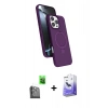 MARSİLYAN™- iPhone 16 Pro Kılıf İz Işık Koleksiyonu - Siyah Bilvis 5in1 5D Magic Hayalet Cam Ekran Koruyucu + Raze Metal Kamera Lens - SH