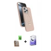 MARSİLYAN™- iPhone 16 Pro Kılıf İz Işık Koleksiyonu - Siyah Bilvis 5in1 5D Magic Hayalet Cam Ekran Koruyucu + Raze Metal Kamera Lens - CLTM