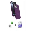 MARSİLYAN™- iPhone 16 Pro Kılıf İz Işık Koleksiyonu - Siyah Bilvis 5in1 5D Magic Hayalet Cam Ekran Koruyucu + Raze Metal Kamera Lens - BZ