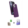 MARSİLYAN™- iPhone 16 Pro Kılıf İz Işık Koleksiyonu - Siyah Bilvis 5in1 5D Magic Hayalet Cam Ekran Koruyucu + Raze Metal Kamera Lens - CLTM
