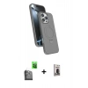 MARSİLYAN™- iPhone 16 Pro Kılıf İz Işık Koleksiyonu - Siyah Bilvis Hayalet Cam Ekran Koruyucu + Raze Metal Kamera Lens - SH