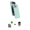 MARSİLYAN™- iPhone 16 Pro Kılıf İz Işık Koleksiyonu - Siyah Buffer Cam Ekran Koruyucu + Siyah Raze Metal Kamera Lens