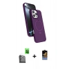 MARSİLYAN™- iPhone 16 Pro Kılıf İz Işık Koleksiyonu - Siyah Buffer Hayalet Cam Ekran Koruyucu + Raze Metal Kamera Lens - SH
