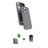 MARSİLYAN™- iPhone 16 Pro Kılıf İz Işık Koleksiyonu - Siyah Buffer Hayalet Cam Ekran Koruyucu + Raze Metal Kamera Lens - SH