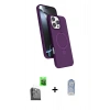 MARSİLYAN™- iPhone 16 Pro Kılıf İz Işık Koleksiyonu - Siyah Joko Magic 5D Cam + Siyah Raze Metal Kamera Lens