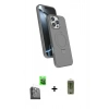 MARSİLYAN™- iPhone 16 Pro Kılıf İz Işık Koleksiyonu - Siyah Joko Magic 5D Hayalet Cam + Raze Metal Kamera Lens - SH