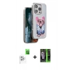 MARSİLYAN™- iPhone 16 Pro Kılıf İz Minimal Koleksiyonu - Şeffaf 360 Full Body Arka Koruyucu + Raze Metal Kamera Lens - BZ