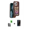 MARSİLYAN™- iPhone 16 Pro Kılıf İz Minimal Koleksiyonu - Siyah 3D Antistatik Hayalet Cam Ekran Koruyucu + Raze Metal Kamera Lens - SH