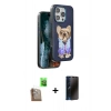 MARSİLYAN™- iPhone 16 Pro Kılıf İz Minimal Koleksiyonu - Siyah 3D Antistatik Hayalet Cam Ekran Koruyucu + Raze Metal Kamera Lens - CLTM