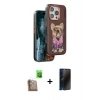 MARSİLYAN™- iPhone 16 Pro Kılıf İz Minimal Koleksiyonu - Siyah 3D Antistatik Hayalet Cam Ekran Koruyucu + Raze Metal Kamera Lens - CLTM