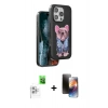 MARSİLYAN™- iPhone 16 Pro Kılıf İz Minimal Koleksiyonu - Siyah 3D Antistatik Mat Seramik Nano Ekran Koruyucu + Raze Metal Kamera Lens - BZ