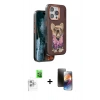 MARSİLYAN™- iPhone 16 Pro Kılıf İz Minimal Koleksiyonu - Siyah 3D Antistatik Mat Seramik Nano Ekran Koruyucu + Raze Metal Kamera Lens - BZ