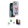 MARSİLYAN™- iPhone 16 Pro Kılıf İz Minimal Koleksiyonu - Siyah 3D Antistatik Mat Seramik Nano Ekran Koruyucu + Raze Metal Kamera Lens - BZ