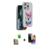 MARSİLYAN™- iPhone 16 Pro Kılıf İz Minimal Koleksiyonu - Siyah 3D Antistatik Mat Seramik Nano Ekran Koruyucu + Raze Metal Kamera Lens - CLTM