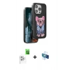 MARSİLYAN™- iPhone 16 Pro Kılıf İz Minimal Koleksiyonu - Siyah 3D Antistatik Seramik Nano Ekran Koruyucu + Raze Metal Kamera Lens - BZ
