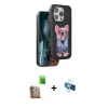 MARSİLYAN™- iPhone 16 Pro Kılıf İz Minimal Koleksiyonu - Siyah 3D Antistatik Seramik Nano Ekran Koruyucu + Çöl Titanyum Raze Metal Kamera Lens