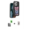 MARSİLYAN™- iPhone 16 Pro Kılıf İz Minimal Koleksiyonu - Siyah Bilvis 3D Cam Ekran Koruyucu + Raze Metal Kamera Lens - SH