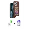 MARSİLYAN™- iPhone 16 Pro Kılıf İz Minimal Koleksiyonu - Siyah Bilvis 5in1 3D Magic Cam Ekran Koruyucu + Raze Metal Kamera Lens - BZ