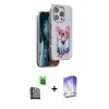 MARSİLYAN™- iPhone 16 Pro Kılıf İz Minimal Koleksiyonu - Siyah Bilvis 5in1 3D Magic Cam Ekran Koruyucu + Raze Metal Kamera Lens - SH