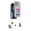 MARSİLYAN™- iPhone 16 Pro Kılıf İz Minimal Koleksiyonu - Siyah Bilvis Hayalet Cam Ekran Koruyucu + Raze Metal Kamera Lens - CLTM
