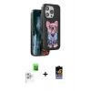 MARSİLYAN™- iPhone 16 Pro Kılıf İz Minimal Koleksiyonu - Siyah Buffer Hayalet Cam Ekran Koruyucu + Beyaz Raze Metal Kamera Lens