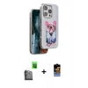 MARSİLYAN™- iPhone 16 Pro Kılıf İz Minimal Koleksiyonu - Siyah Buffer Hayalet Cam Ekran Koruyucu + Raze Metal Kamera Lens - SH