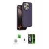 MARSİLYAN™- iPhone 16 Pro Kılıf Kıvılcım Çizgi Serisi - Şeffaf 360 Full Body Arka Koruyucu + Raze Metal Kamera Lens - BZ