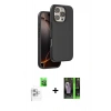 MARSİLYAN™- iPhone 16 Pro Kılıf Kıvılcım Çizgi Serisi - Şeffaf 360 Full Body Arka Koruyucu + Raze Metal Kamera Lens - BZ