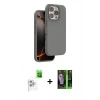 MARSİLYAN™- iPhone 16 Pro Kılıf Kıvılcım Çizgi Serisi - Şeffaf 360 Full Body Arka Koruyucu + Raze Metal Kamera Lens - BZ