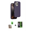 MARSİLYAN™- iPhone 16 Pro Kılıf Kıvılcım Çizgi Serisi - Şeffaf 360 Full Body Arka Koruyucu + Raze Metal Kamera Lens - CLTM