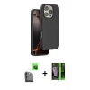MARSİLYAN™- iPhone 16 Pro Kılıf Kıvılcım Çizgi Serisi - Şeffaf 360 Full Body Arka Koruyucu + Raze Metal Kamera Lens - SH