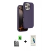 MARSİLYAN™- iPhone 16 Pro Kılıf Kıvılcım Çizgi Serisi - Şeffaf Pasifik Cam Ekran Koruyucu + Raze Metal Kamera Lens - SH