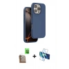MARSİLYAN™- iPhone 16 Pro Kılıf Kıvılcım Çizgi Serisi - Siyah 3D Antistatik Cam Ekran Koruyucu + Raze Metal Kamera Lens - CLTM