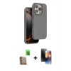 MARSİLYAN™- iPhone 16 Pro Kılıf Kıvılcım Çizgi Serisi - Siyah 3D Antistatik Mat Seramik Nano Ekran Koruyucu + Raze Metal Kamera Lens - CLTM