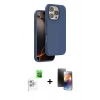 MARSİLYAN™- iPhone 16 Pro Kılıf Kıvılcım Çizgi Serisi - Siyah 3D Antistatik Mat Seramik Nano Ekran Koruyucu + Raze Metal Kamera Lens - BZ