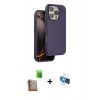 MARSİLYAN™- iPhone 16 Pro Kılıf Kıvılcım Çizgi Serisi - Siyah 3D Antistatik Seramik Nano Ekran Koruyucu + Raze Metal Kamera Lens - CLTM