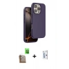 MARSİLYAN™- iPhone 16 Pro Kılıf Kıvılcım Çizgi Serisi - Siyah Bilvis 0.18mm Plus Cam Ekran Koruyucu + Raze Metal Kamera Lens - CLTM