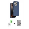 MARSİLYAN™- iPhone 16 Pro Kılıf Kıvılcım Çizgi Serisi - Siyah Bilvis 3D Mat Cam Ekran Koruyucu + Raze Metal Kamera Lens - BZ
