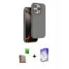 MARSİLYAN™- iPhone 16 Pro Kılıf Kıvılcım Çizgi Serisi - Siyah Bilvis 5in1 3D Magic Cam Ekran Koruyucu + Raze Metal Kamera Lens - CLTM